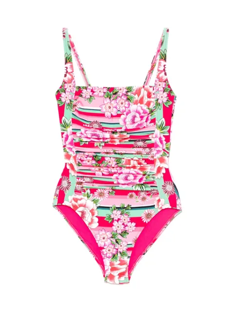 Johnny Was ruched one-piece Pink CSW5724N