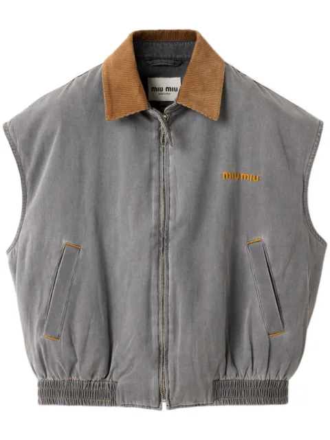 Miu Miu chambray vest Grey GWB240SOOO16DP