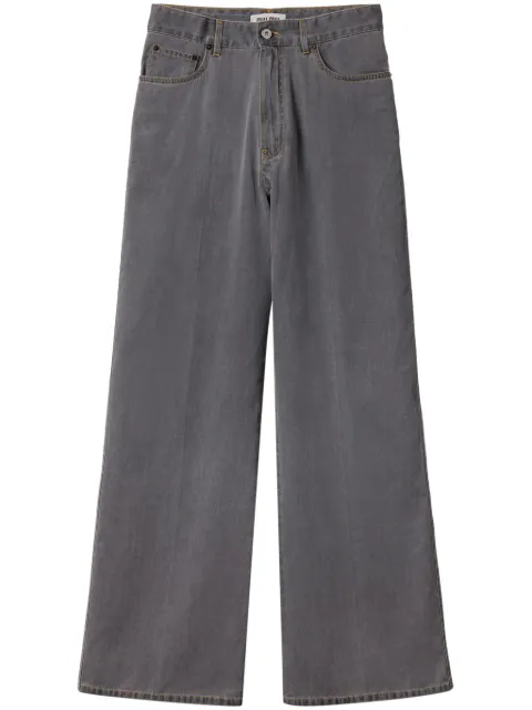 Miu Miu logo-embroidered wide-leg jeans Grey GWP394S23215MP