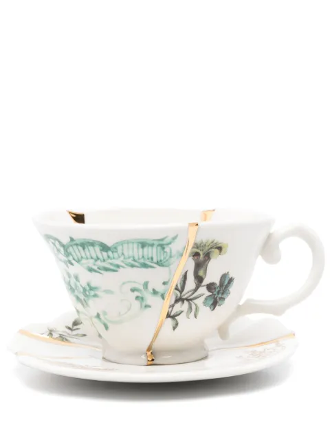 Seletti Kintsugi tea cup and saucer set White 09649