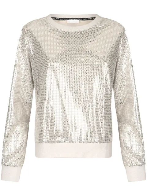 LIU JO sequin-embellished sweatshirt Neutrals TA5261J4899