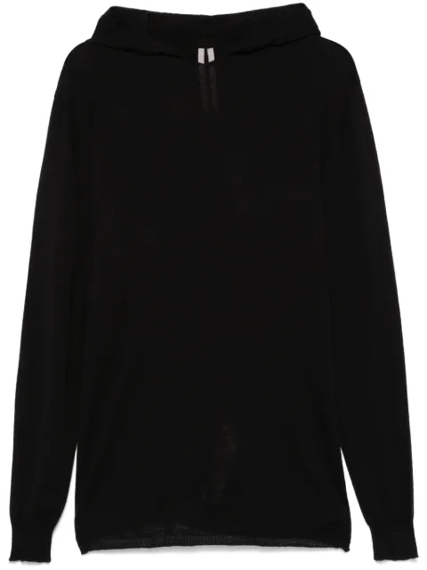 Rick Owens fine-knit hoodie Black RU01E5623M
