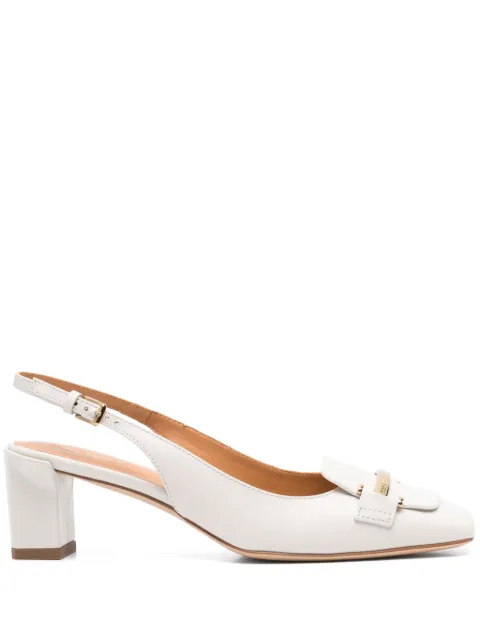 Tod's 50mm leather slingback pumps White XXW63L0JE10SMX