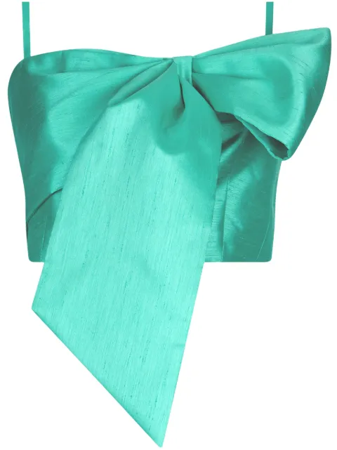 LIU JO bow-detail top Green CA5029T2982