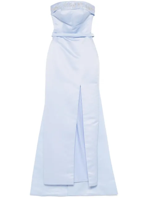 AAVVA floral-embroidered gown Blue AV1353