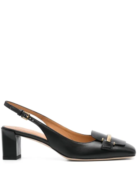 Tod's 50mm leather slingback pumps Black XXW63L0JE10