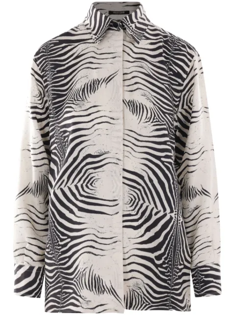 Roberto Cavalli zebra-print shirt White UKT7044QN49