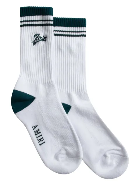 AMIRI intarsia-knit logo socks White AMACSK1017