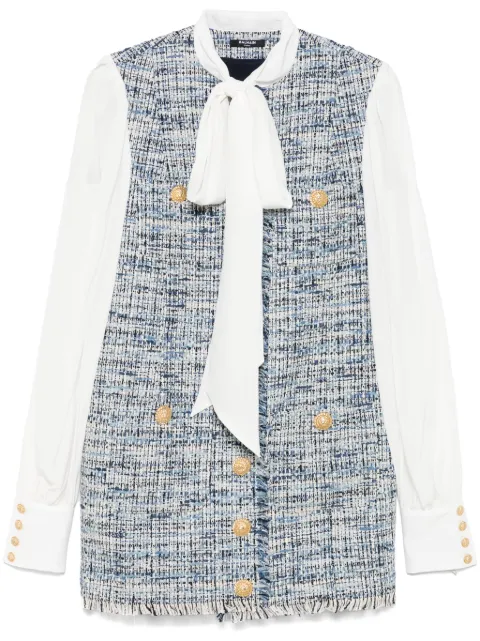 Balmain tweed mini dress Blue EF1R9266MG25