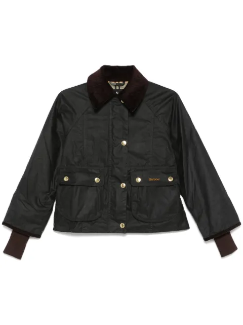 Barbour Beadnell waxed cropped jacket Green LWX1403SG51
