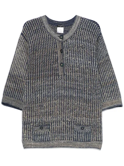CHANEL Pre-Owned 1990s open-knit sweater Blue CH980BC