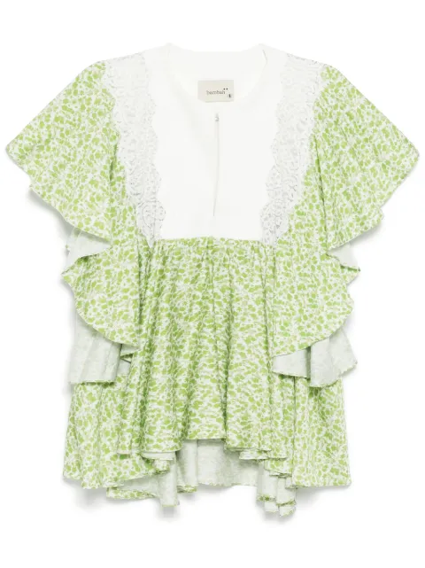 Bambah floral Azalea top Green BMRE2533
