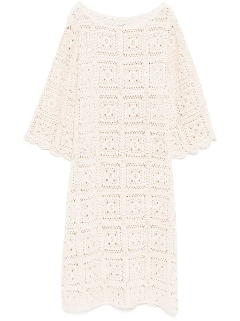 Bambah metallic crochet kaftan dress Brown BMRE2579