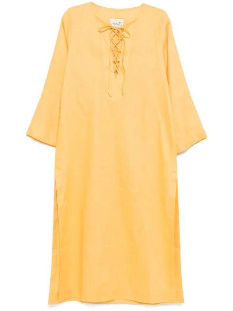 Bambah linen tied dress Yellow BMRE2564