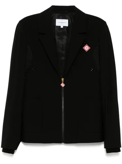 Casablanca zip-up mesh-panel jacket Black MF24JK31201