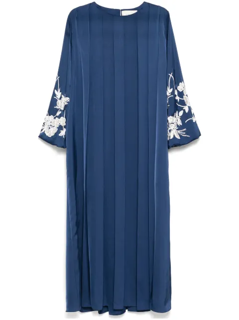 SHATHA ESSA floral embroidered dress Blue RD2554