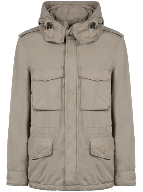 ASPESI multi-pocket hooded jacket Neutrals W3N2N511024