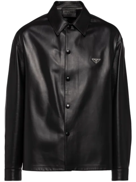 Prada leather shirt Black UPC219SOOO1WDV
