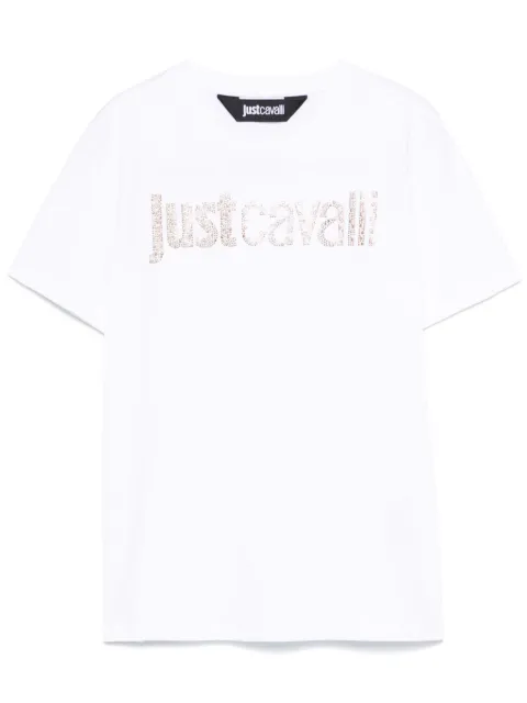 Just Cavalli rhinestone-logo T-shirt White 78PAHE15CJ110
