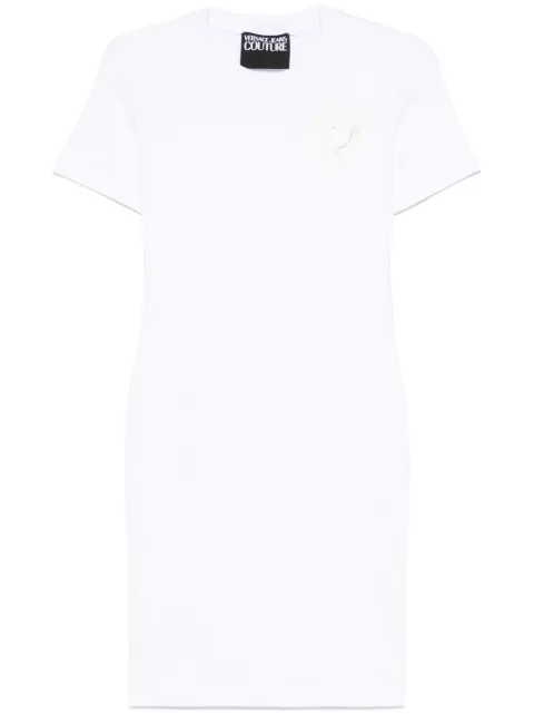 Versace Jeans Couture logo-print mini dress White 78HAOT00CJ03T
