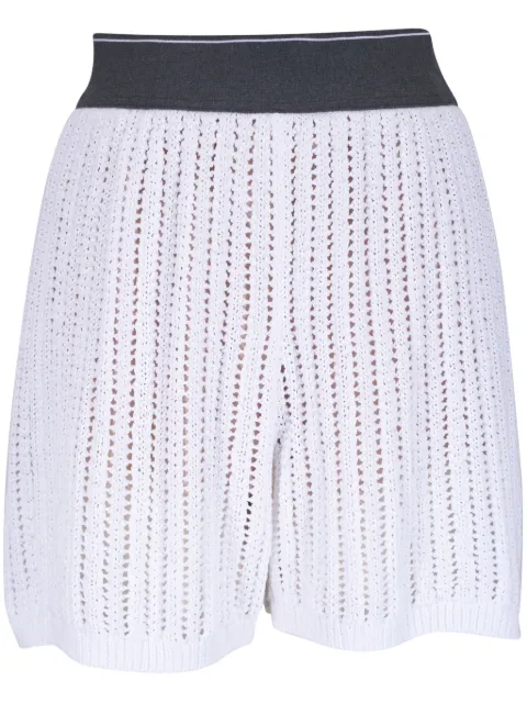 Brunello Cucinelli openwork cotton shorts White MSB582089C159
