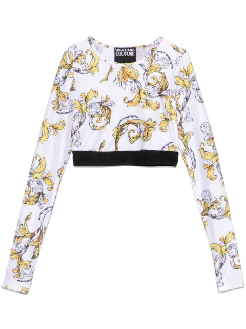 Versace Jeans Couture Barocco-print top White 78HAH218JS470