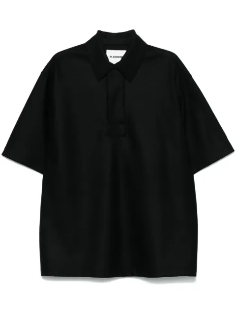 Jil Sander wool polo shirt Black J22GL0108J40045