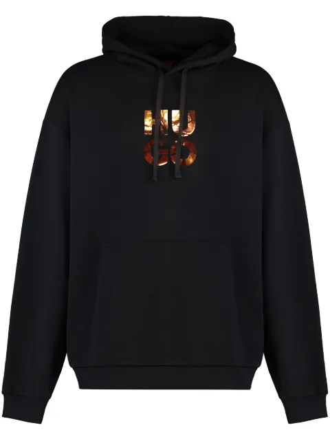 HUGO logo-print hoodie Black 50522119