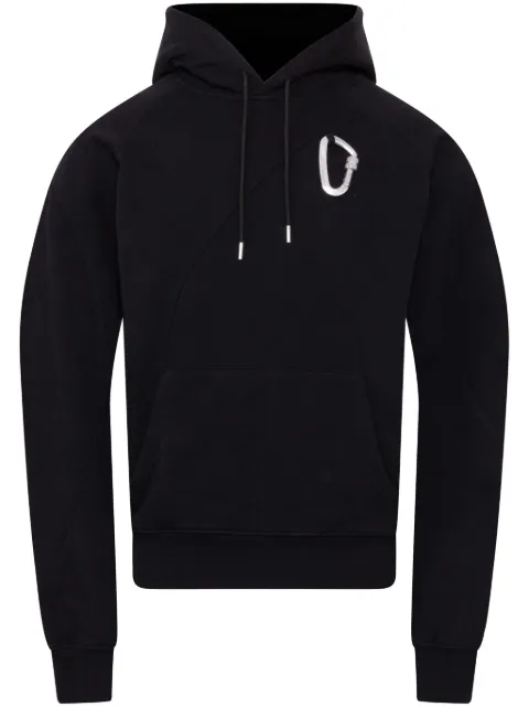 HELIOT EMIL carabiner-detail hoodie Black HEM08018C03
