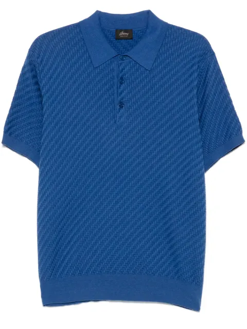 Brioni herringbone polo shirt Blue UMR20OPAK22