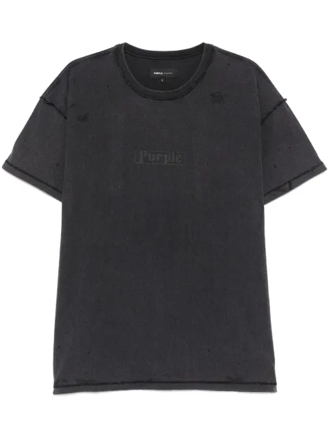 Purple Brand logo-print T-shirt Grey P101JBCP125
