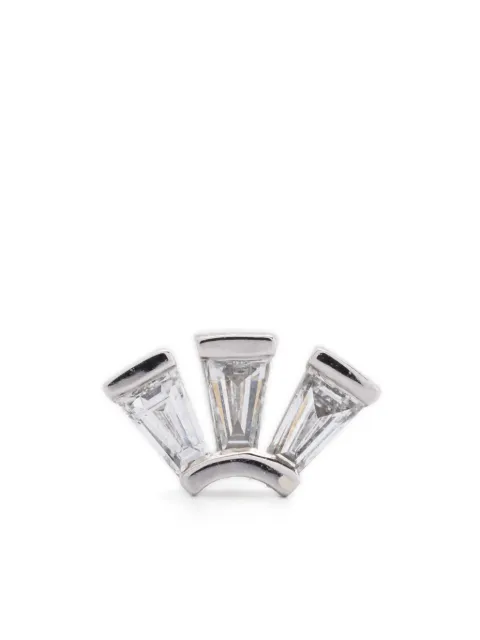 Maria Black 14K white gold Modular Fan diamond stud earring Silver SB1106W