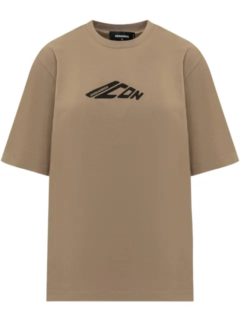 DSQUARED2 logo-print T-shirt Brown S80GC0079D20033