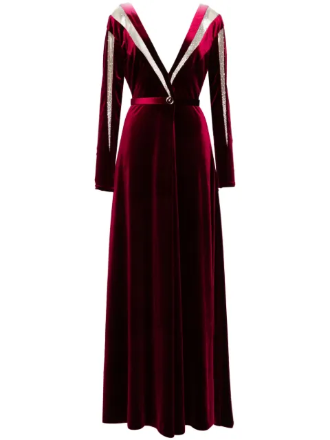 Saiid Kobeisy velvet long dress Red RTWFW2436
