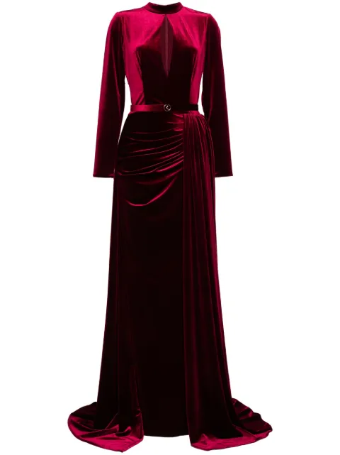 Saiid Kobeisy velvet long dress Red RTWFW2431