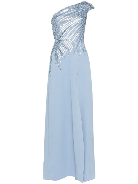 Saiid Kobeisy one shoulder sequin long dress Blue RTWFW2440