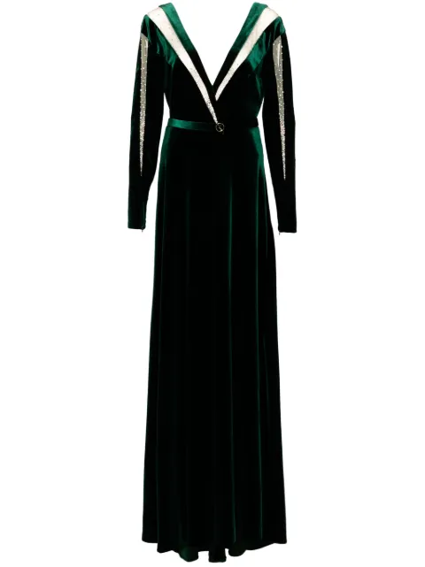 Saiid Kobeisy velvet long dress Green RTWFW2436