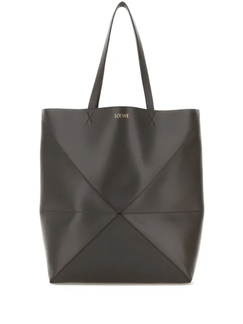 LOEWE XL Puzzle Fold leather tote bag Grey B933Q18X011220
