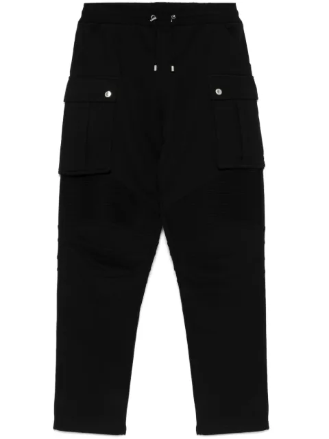 Balmain ribbed-panel track pants Black EH1OB335BC91