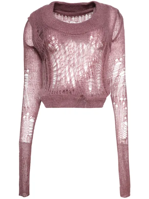 Rick Owens Spider Banana sweater Pink RP02D3608KNETMH