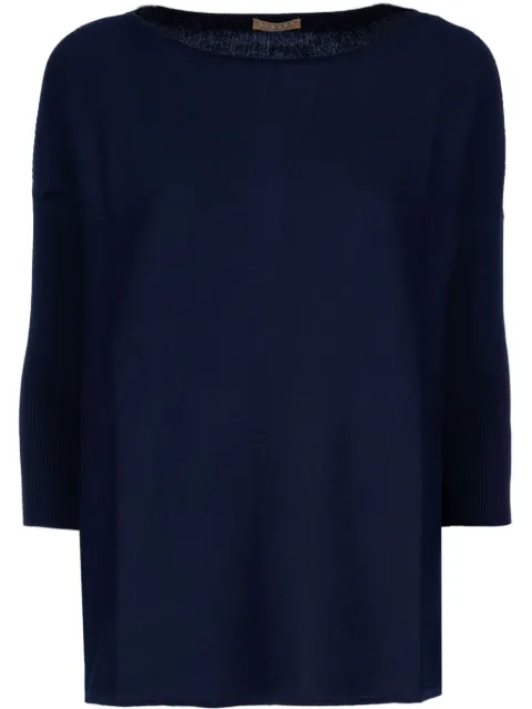 CLOUDS fine-knit T-shirt Blue 4128