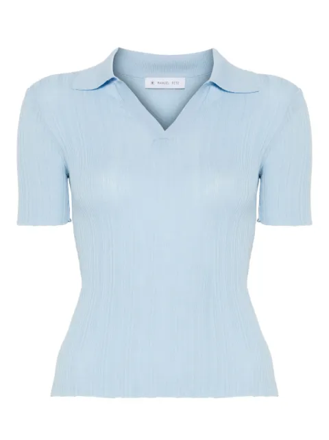 Manuel Ritz ribbed T-shirt Blue 3836MD25254051