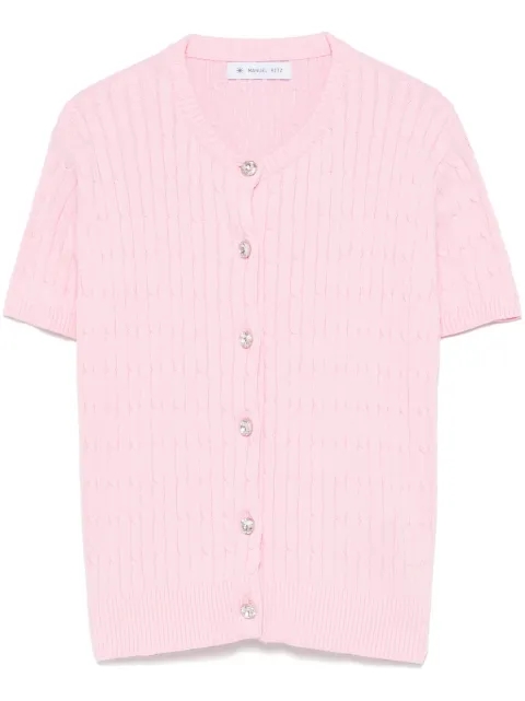 Manuel Ritz cotton short-sleeve cardigan Pink 3836MD20254050