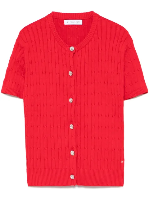Manuel Ritz cotton short-sleeve cardigan Red 3836MD20254050