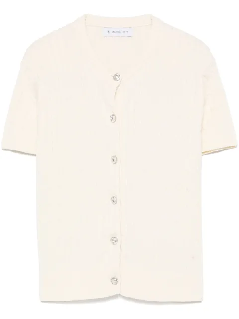 Manuel Ritz cotton short-sleeve cardigan Neutrals 3836MD20254050