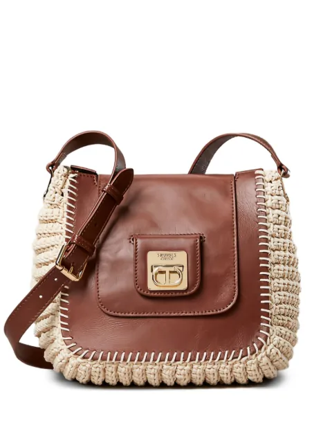 TWINSET panelled leather shoulder bag Brown 251TS8030