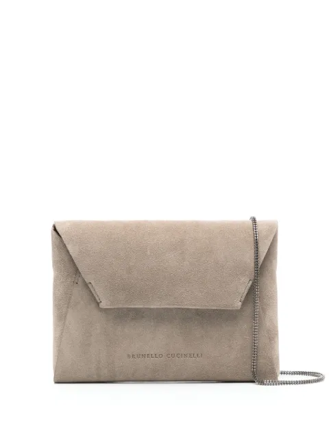 Brunello Cucinelli suede clutch bag Grey MWDLD2722C5859