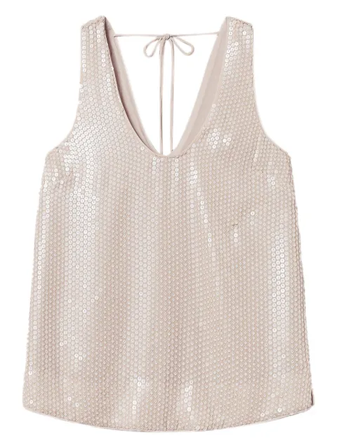 TWINSET sequin-embellished tank top Neutrals 251TT2131