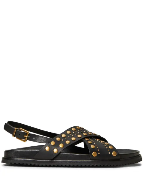TWINSET crossover strap sandals Black 251TGT070