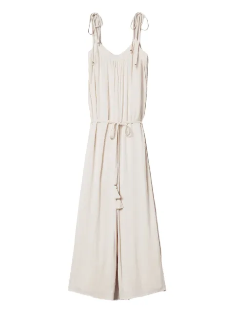 TWINSET tie-detail jumpsuit Neutrals 251LM2GCC